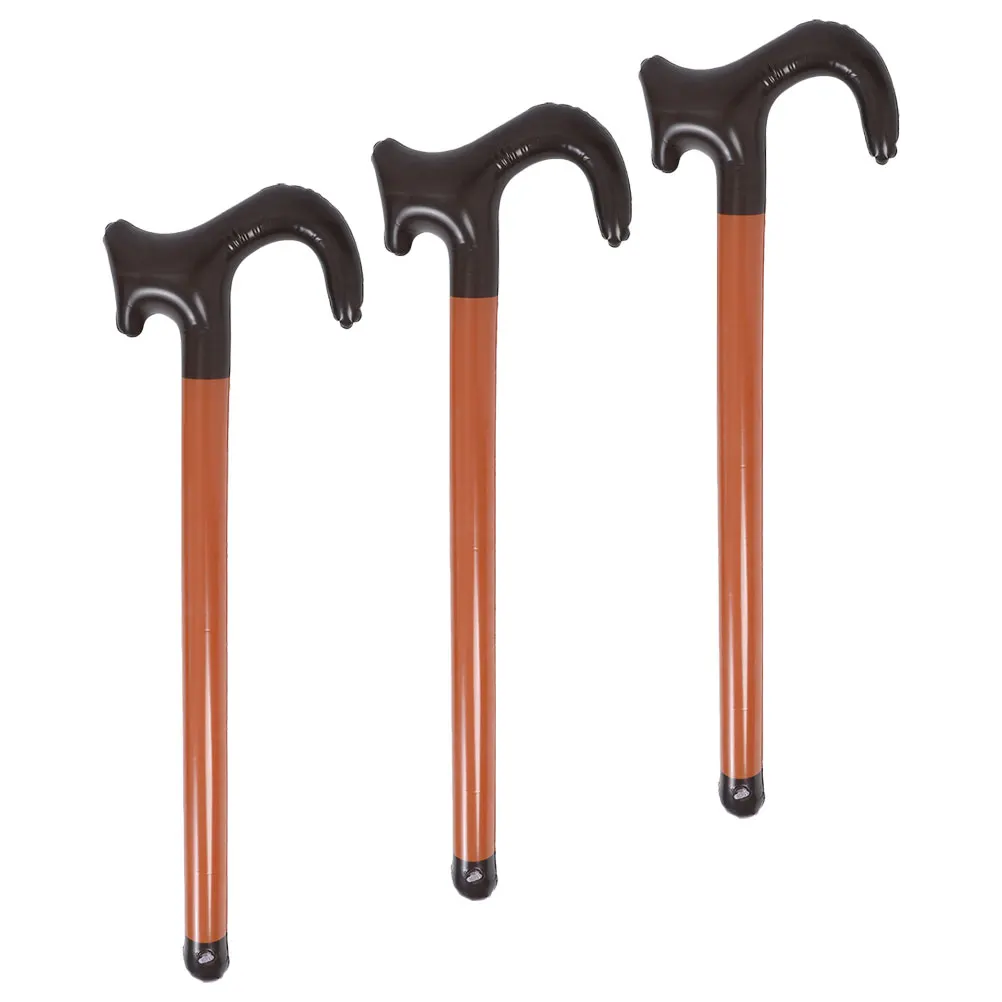 

3 Pcs Halloween Inflatable Crutches Costumes Cane Prop Funny Props Blow-up Walking Stick Performance