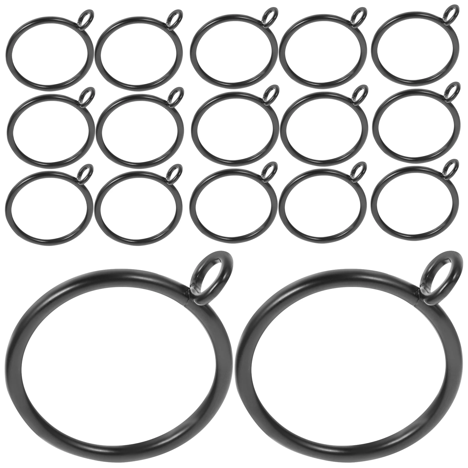 

40pcs Black Curtain Rings with Eyelets for Rods Diameter 38mm Iron Material Rust Resistant Easy Installation Suitable