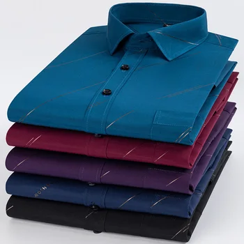 S-6XL Luxus Glatte Weiche Nicht Eisen Männer Sozialen Hemden Langarm Designer Mode Männlichen Business Formale Casual Kleid Shirts