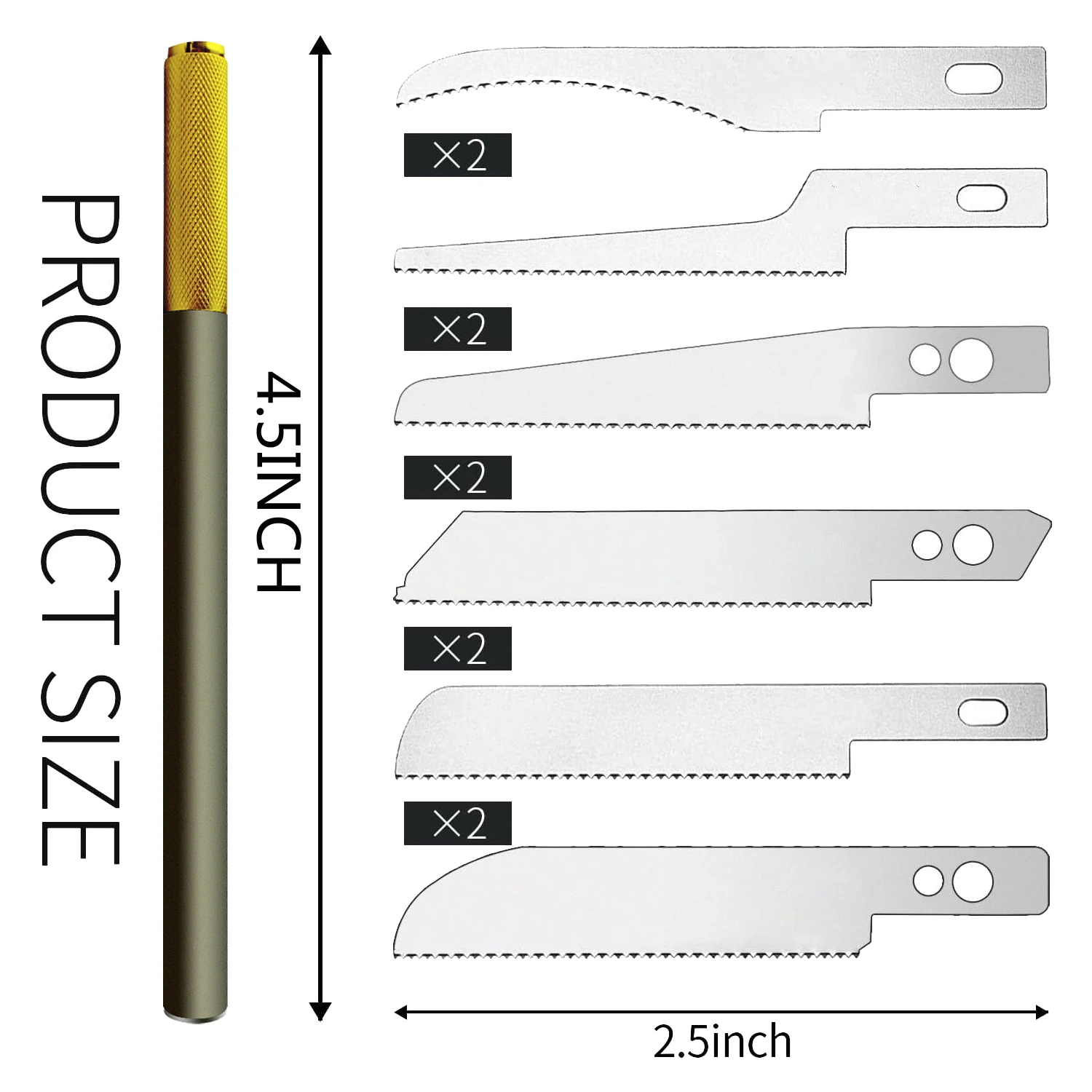 YSTAR-Mini Scie à Main avec Chaîne, Kit d'Outils Artisanaux avec 6 Couteaux de Modélisation, Bricolage, pour Ministres à la Main