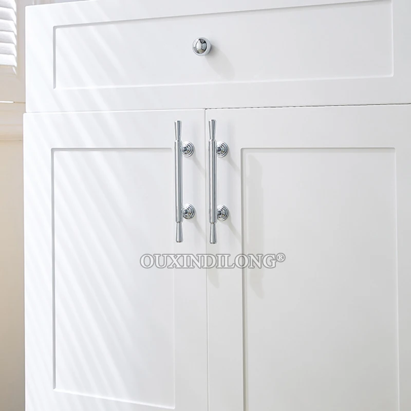 フランス 10 個ソリッド真鍮クローム家具取手ハンドル引き出しノブ食器棚ワードローブクローゼットドレッサーワインキャビネット取手ノブ