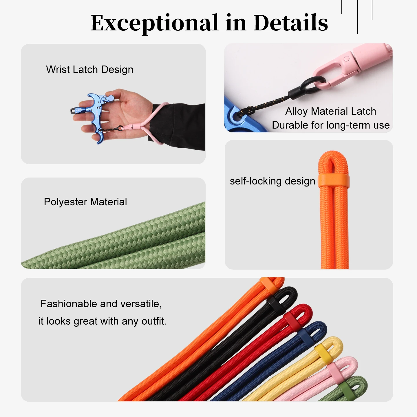 

Archery Release Anti-Drop Wristband, Simple Fashion Mobile Phone Lanyard Wrist Strape, Multi-Functional, Multi-Color