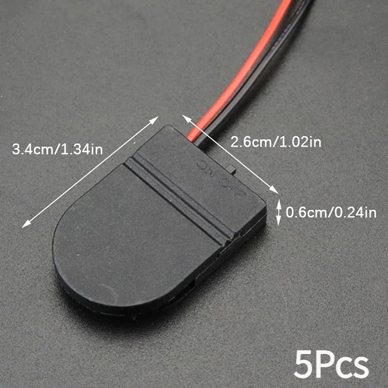 5Pcs Single Slot CR2032 CR 2032 Button Coin Cell Battery Holder Case Cover With ON-OFF Switch leads Wire 3V Battery Box‘