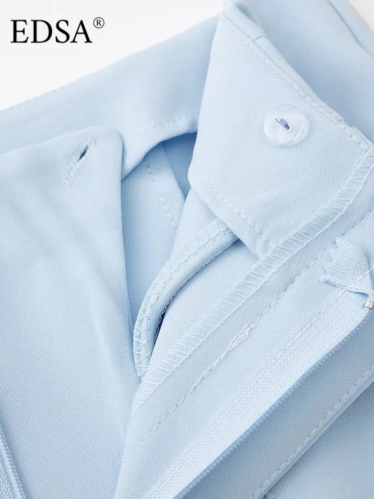 EDSA femmes taille haute pantalon pour bureau dame couleur unie tenues crayon pantalons longs tout-match vêtements d'extérieur