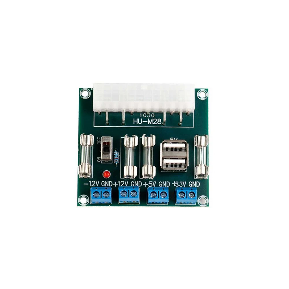 24Pin Desktop ATX Power Adapter Board Computer ATX Power Supply Breakout Transfer Outlet Wiring Adapter Power Output Board