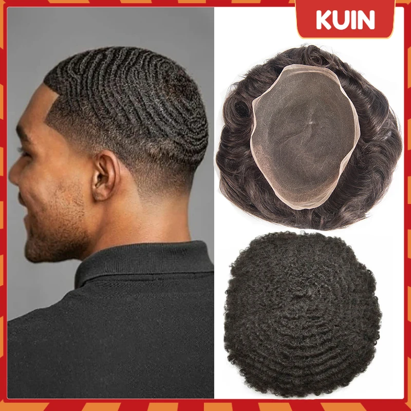 

Afro Curly New Full Lace Men Toupee Male Hair Prosthesis Breathable&Comfortable Men Wig Natural Human Hair Replacement Systems