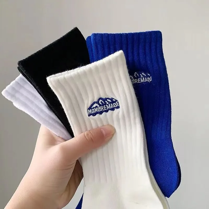 4 pairs of men's simple comfortable mid length socks for autumn winter anti odor sweat absorbing breathable sports leisure socks