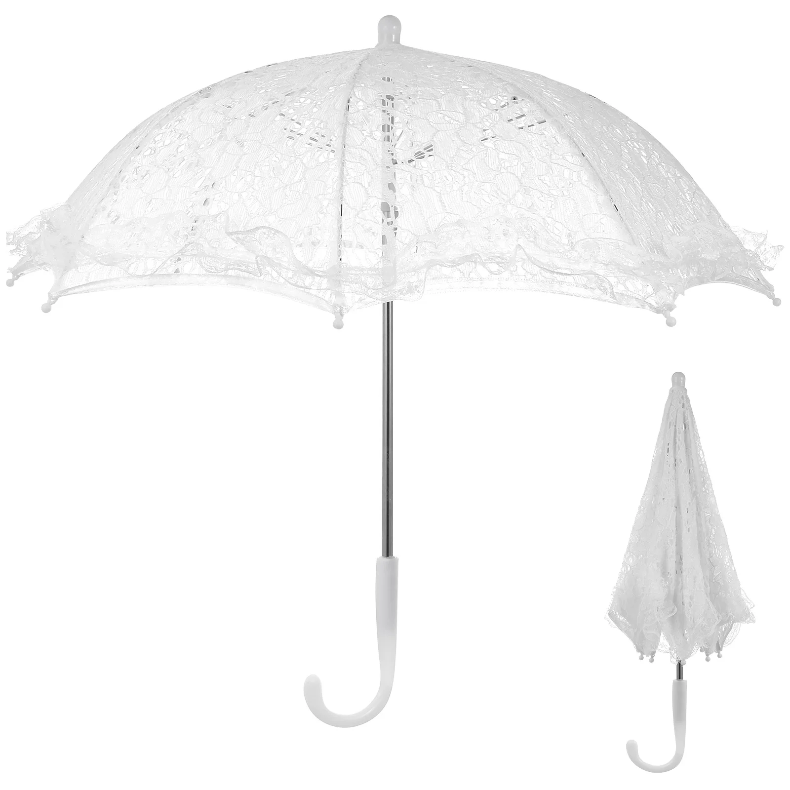 Lace Umbrella White Parasol Photo Prop Vintage Umbrellas for Women Clear Girl Wedding Bulk Parasols Girls Tea Party