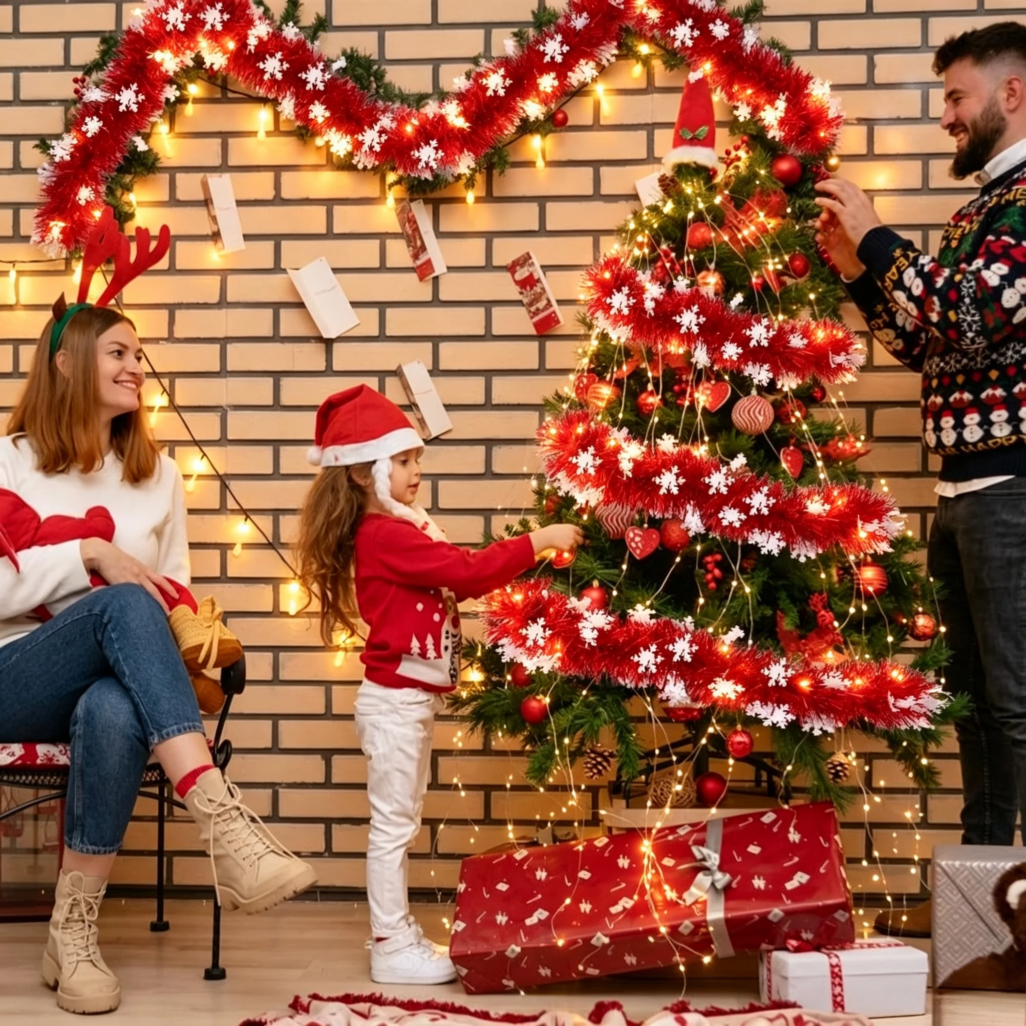 LED-Weihnachtsschneeflocken-Gi – Home Decor Lighting Tree Bewertung und Preis
