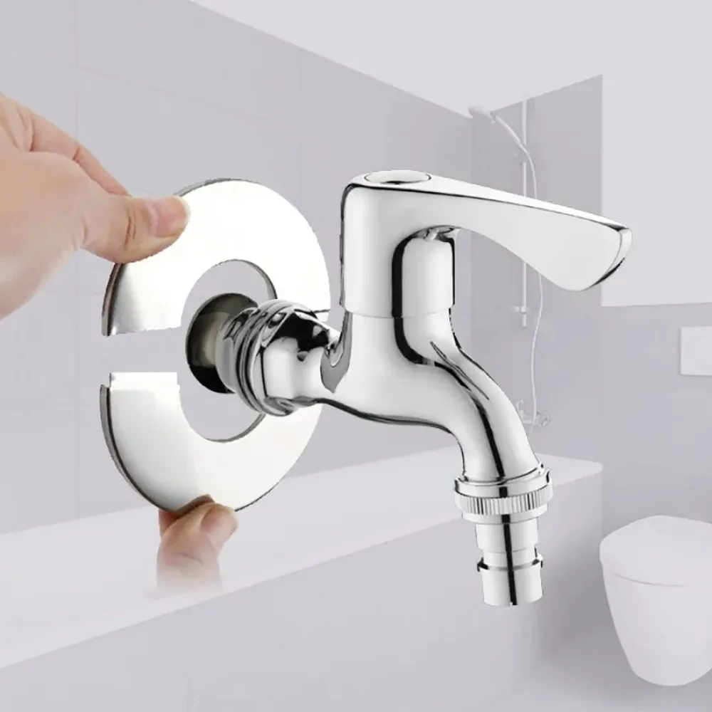 Self-Sticking Chrome Plated Stainless Steel Escutcheon Trim Cover Split Push-on Bathroom Tap Pipe Concealment Hardware Fittings