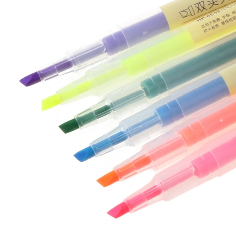 Y1UB 6 Pcs Watercolor Gel Pen Highlighter Solid Accent Maker Smooth Writing