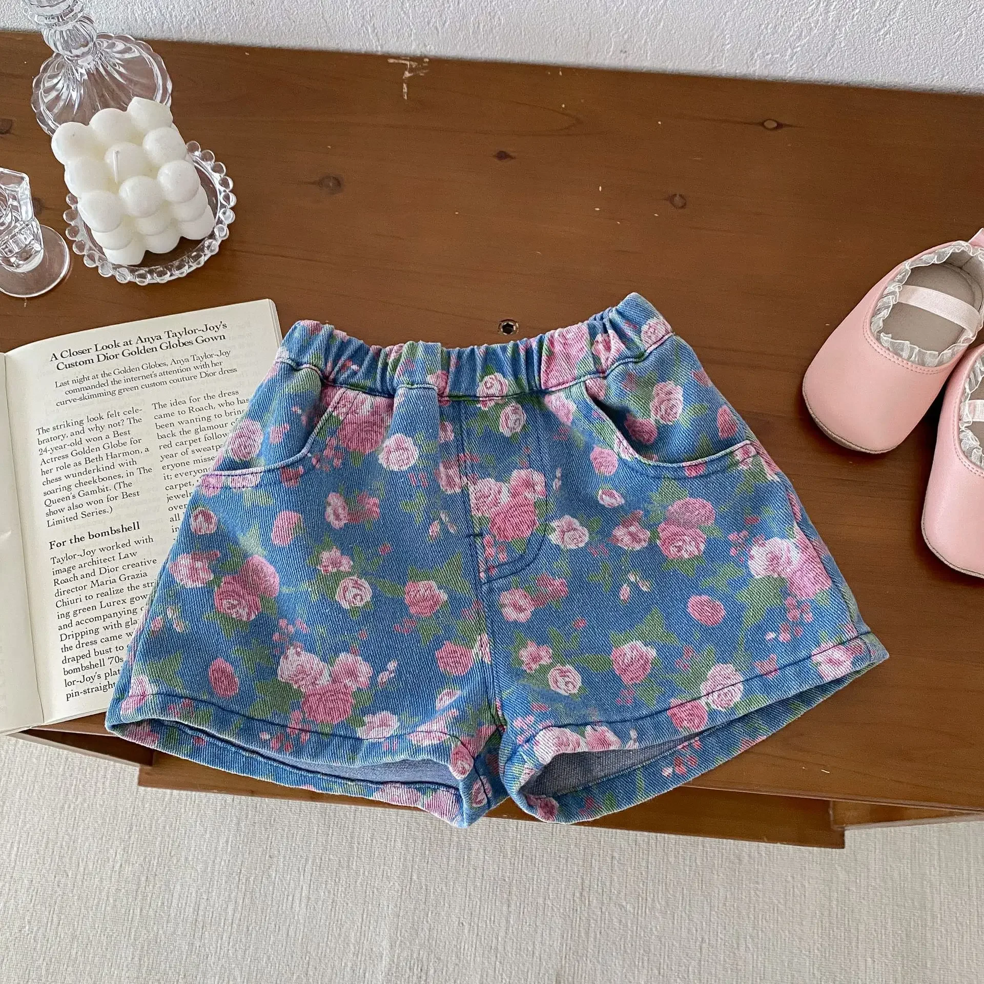 Baby Girls Shorts Toddler Floral Short Pant Kids Elastic Waist Trousers 2024 Summer Children's Clothing Korean Style