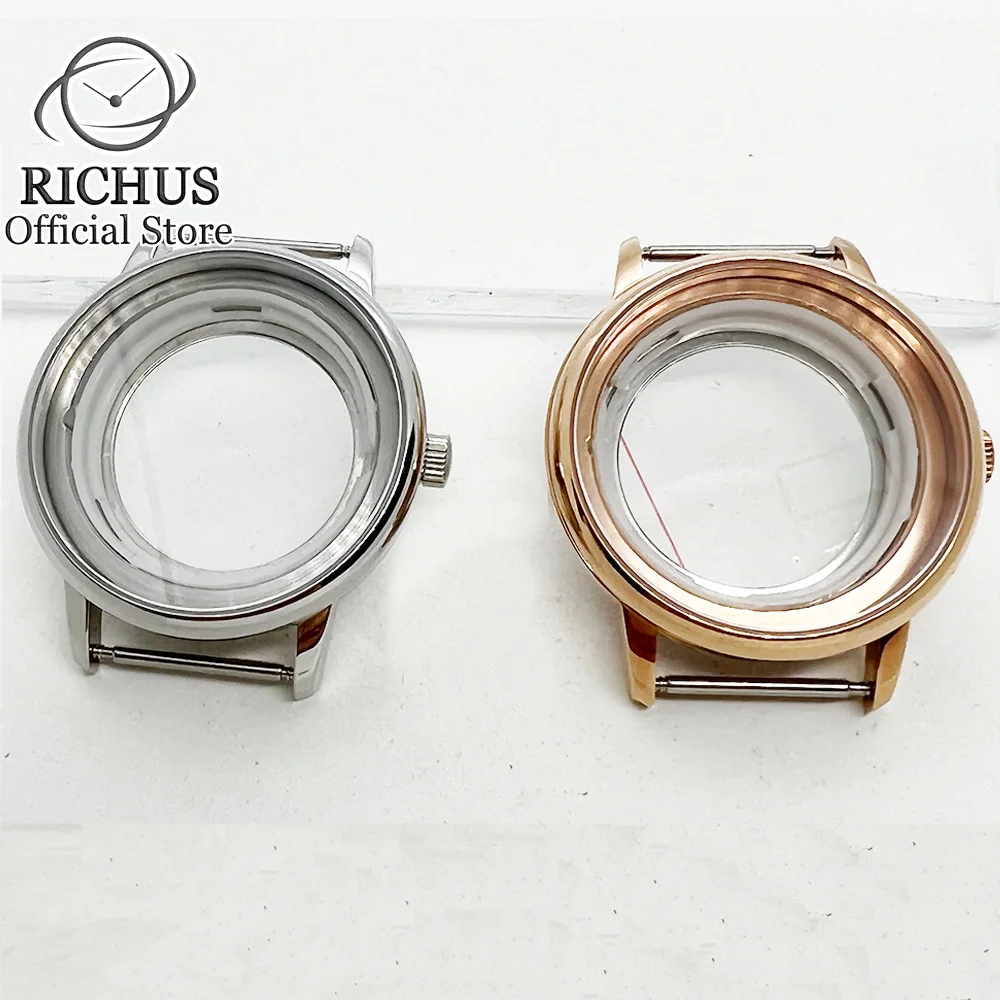 

40mm Watch case sapphire glass fit ETA2836 Miyota8205 8215 821A Mingzhu DG2813 3804 Seagull1612 Movement Silver rose gold watch