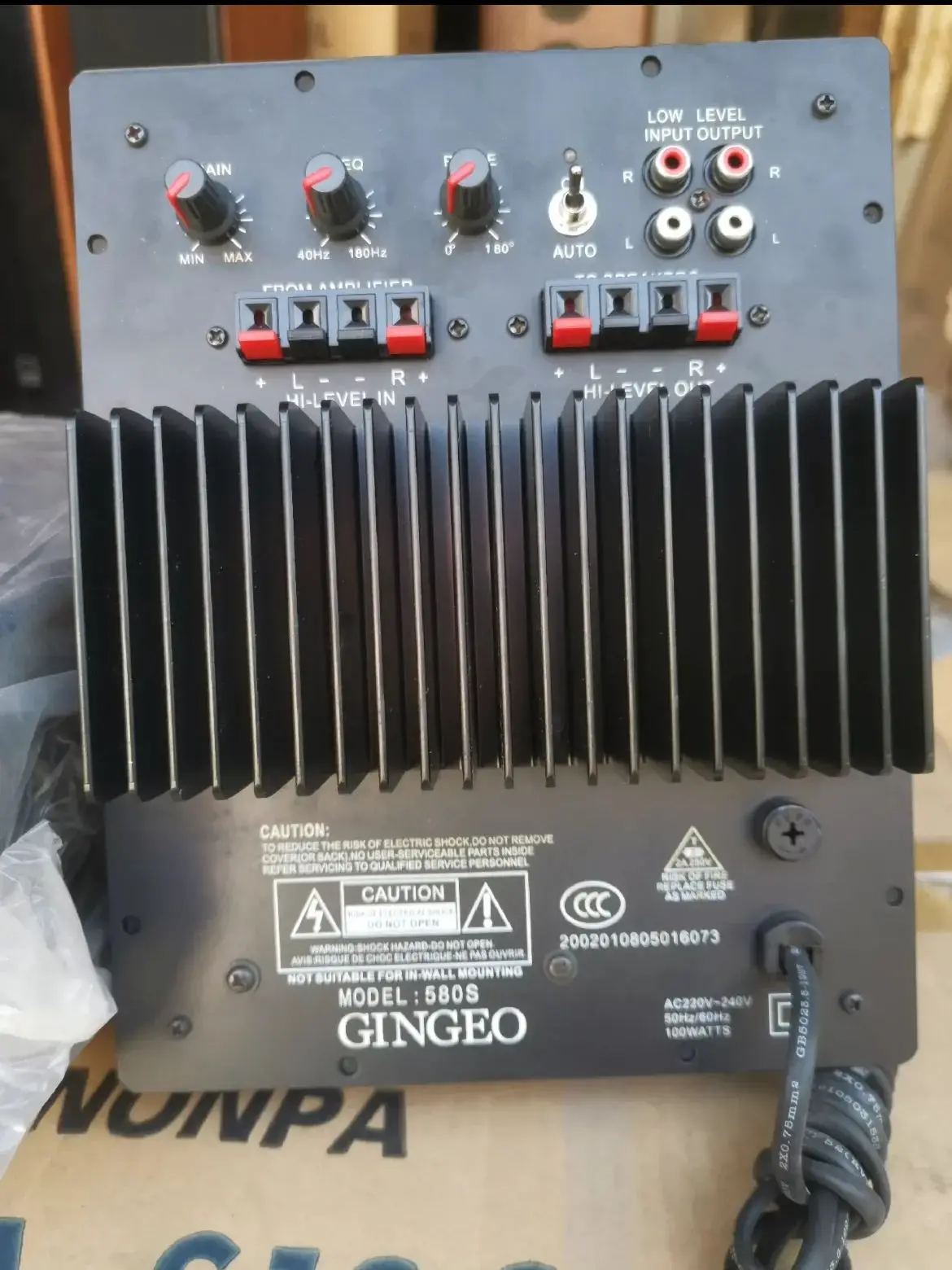 サブウーファーアンプボードモジュール、100w、580s