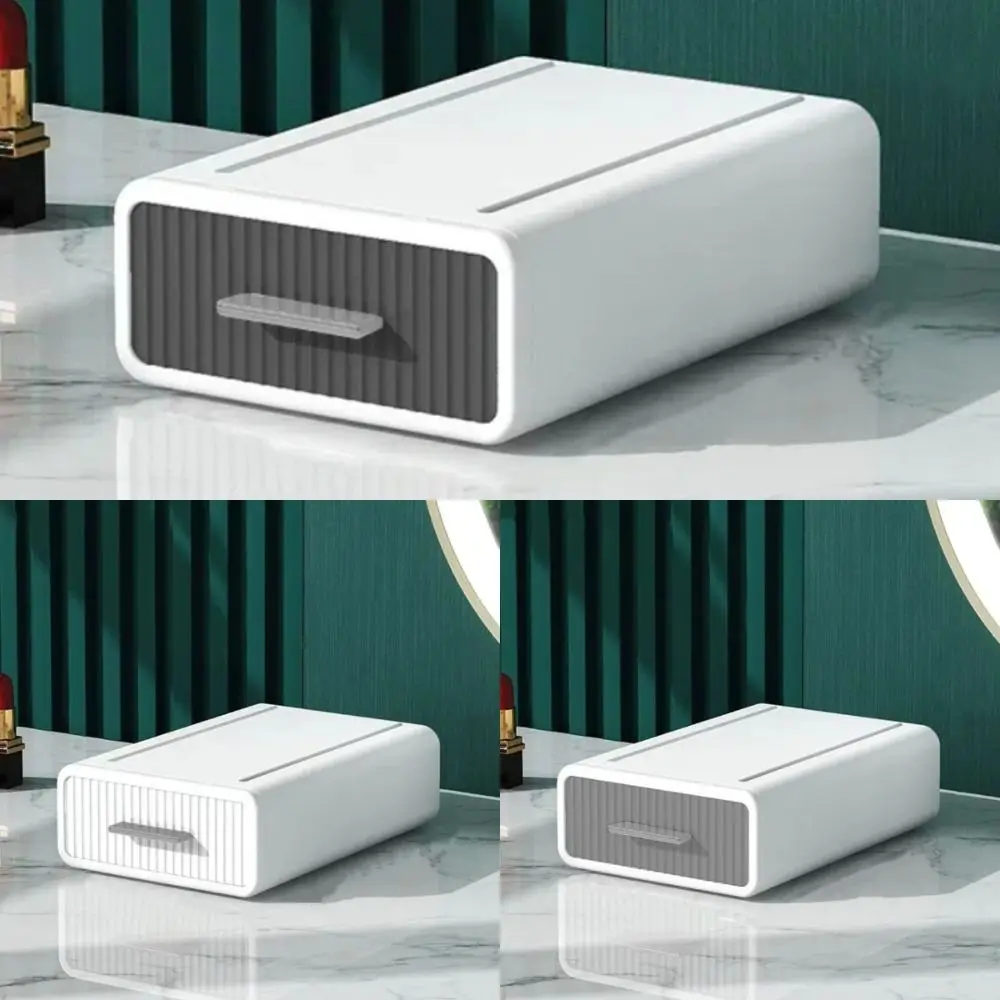 Plastic Desktop Storage Box Stackable Cosmetics Stationery Table Organizer Underwear Necklaces Office Storage Cabinet School