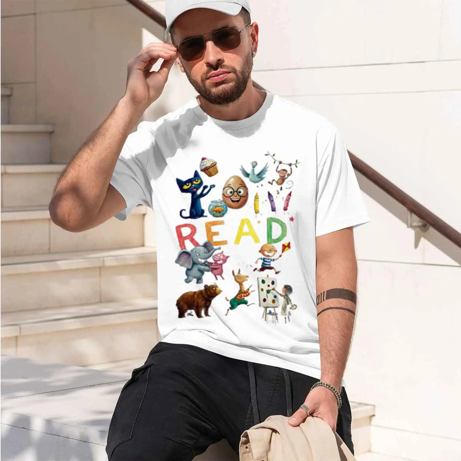 Fish Reading Grh Tshirt World Book Day ary Teaer Back To Sool Gift ular aracter Casual Tee 2026 New Model Short-sleeve crewneck