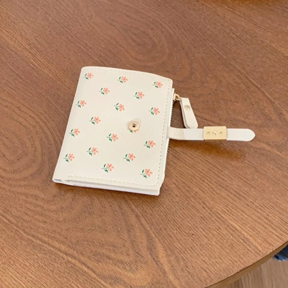 Cartera portátil de PU con estampado Floral para tarjetas, Cartera de mano de Partysu suave, corta, multiranura para tarjetas, patrón de flores, monedero plegable diario