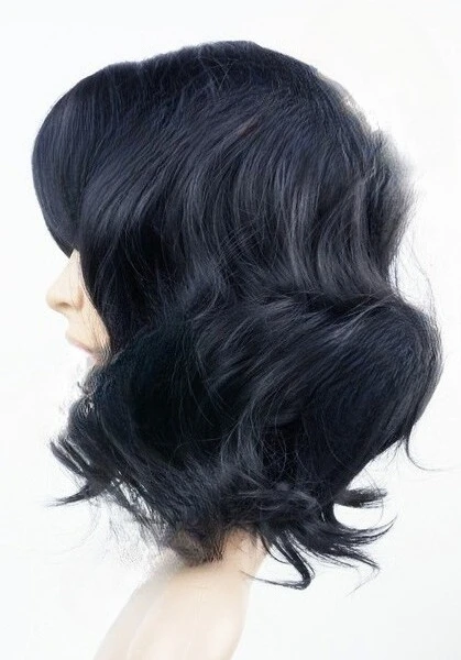 

W131 Natural Black Shoulder Length Wavy Ladies Wig Natural Look - studio7-uk