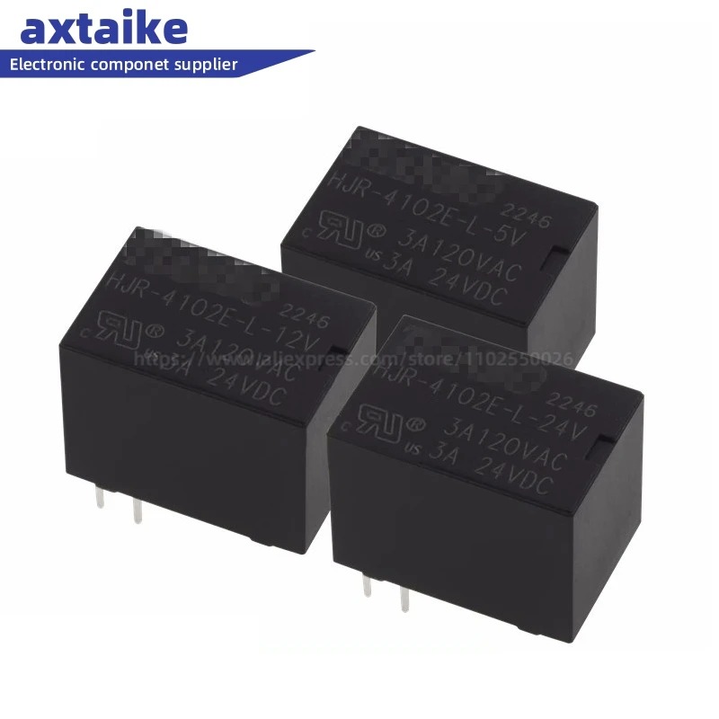 5 Buah HJR-4102E-L-5V 5Pin 3A 120VAC 24VDC Power Relay
