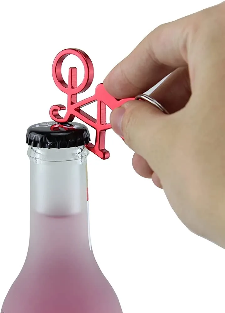 120pcs Mixed Colors Bicycle Key Chains Bike Keyring Bottle Wine Beer Opener Bar Tool Metal Keychains