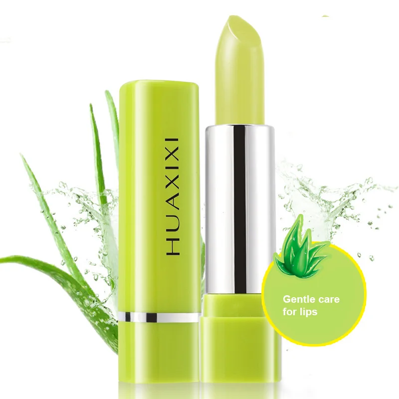 Bálsamo labial hidratante de Aloe Vera, Caroteno, cambia de Color, lápiz labial de gelatina, Base de planta, maquillaje de larga duración, cuidado de labios TSLM1