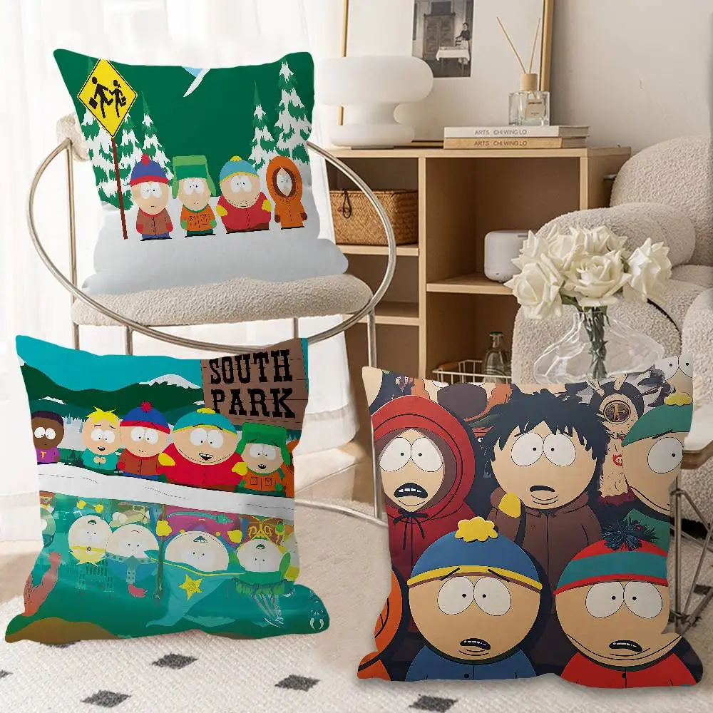 Cartoon S-South Cute P-Park Cushion Cover Pillowcase Upholstery Sofa Throw Pillow Home Decor Pillowcas
