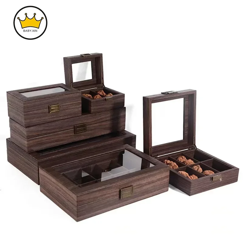 

Dust Proof High-end Play Storage Box Walnut Storage Box Packaging for Small Businesses