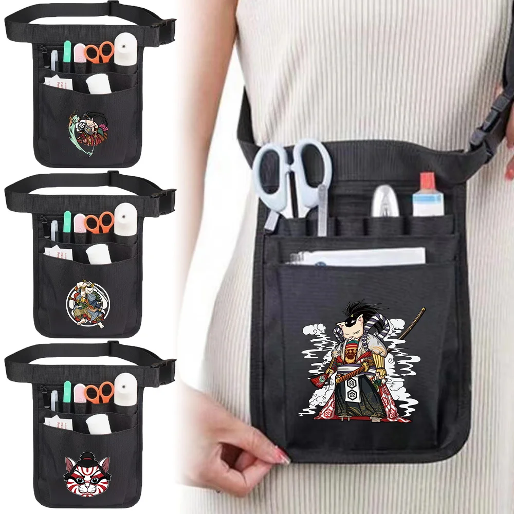 

New Nurse Organizer Belt Samurai Printing with Multi Pocket Layout and Comfortable Waist Fit for All Day Use During Work Shifts