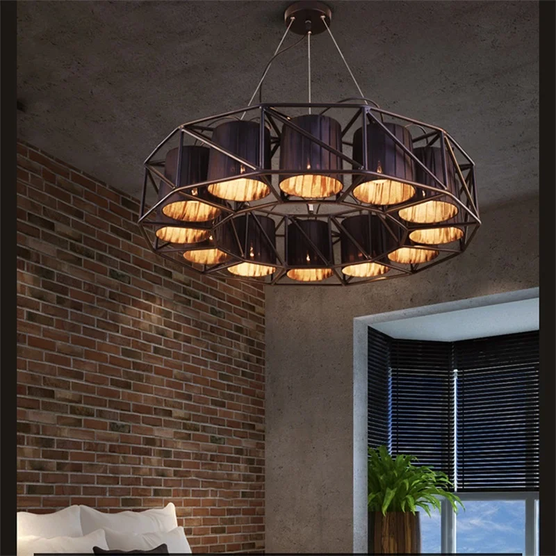

12 Heads Mall Living Room Restaurant Clothing Store Industrial Hanging Pendant Lamp Bar Decorative Chandelier