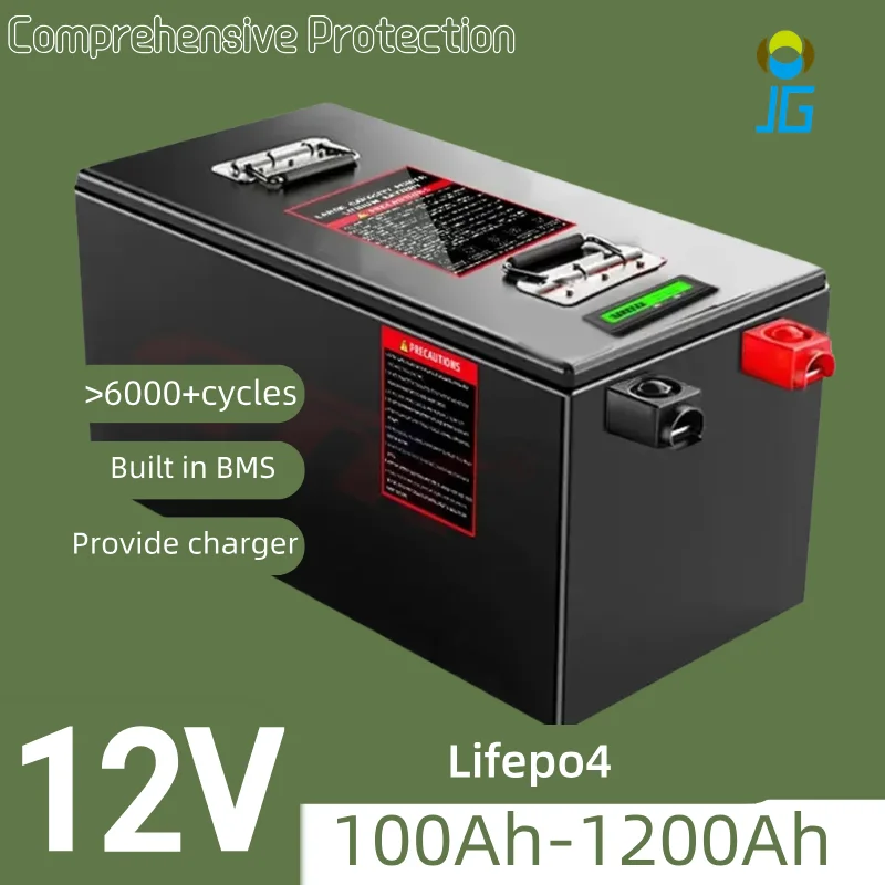 

12V 100Ah 200Ah 300Ah 400Ah 600Ah 800Ah 1000Ah 1200Ah Rechargeable Lifepo4 Battery for Off-Grid UPS Solar System Inverter RV