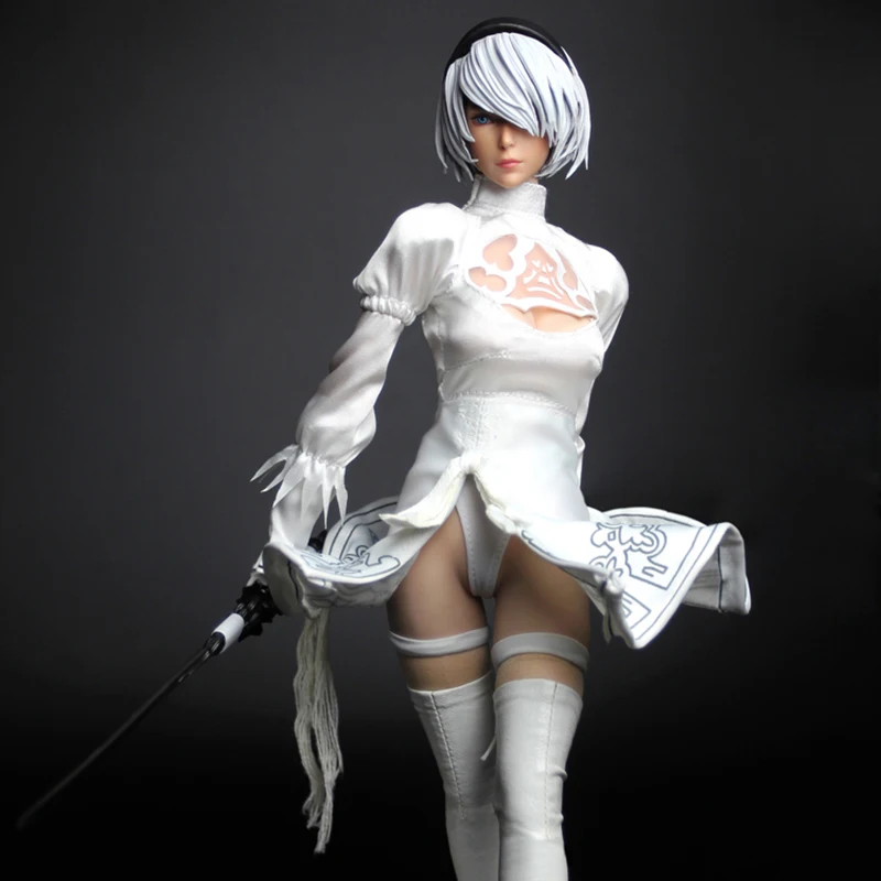 SUPER DUCK SET026 1/6 Neil Mechanical Era Sister 2B Head Carving Clothing Set Fit 12'' Action Figure S04b Body In Stock