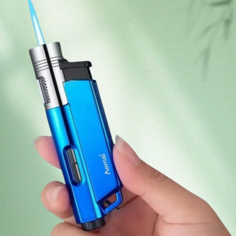 AOMAI новая супер большая пожарная зажигалка градиентная металлическая ветрозащитная струйная пламя сигар портативные многоразовые газовые зажигалки подарки для курения