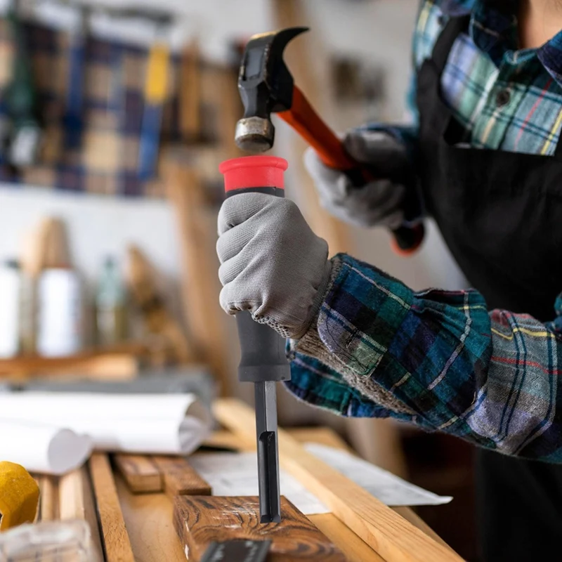 M11K-Wood Chisel Set With 3 Protective Caps Square Mortise Chisels With Non-Slip Handle For Door Mounting Frames