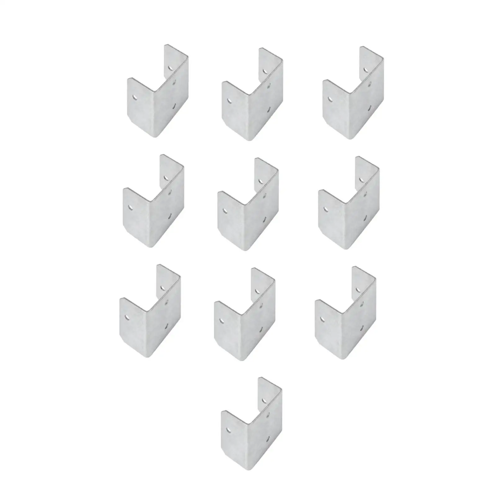 10 Pieces Fence Panel Bracket with Pre-Punched Mounting Holes Resistant Trellis Post Connector Zinc-Coated Curved Fence Bracket