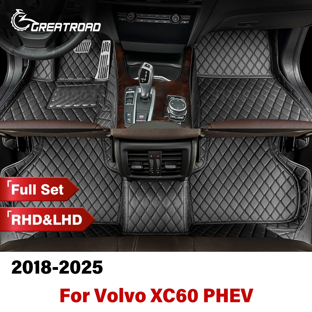 

Для Volvo XC60 PHEV 2018-2025 2024 2023 2022 2021 2020 2019, автомобильные коврики на заказ, автомобильный ковер, аксессуары для интерьера