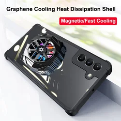 For Samsung S22 Ultra Case Graphene Back Cover For Galaxy S22 Plus S22+ 5G Thermal Game Magnetic Cooling Shell + Phone Radiator