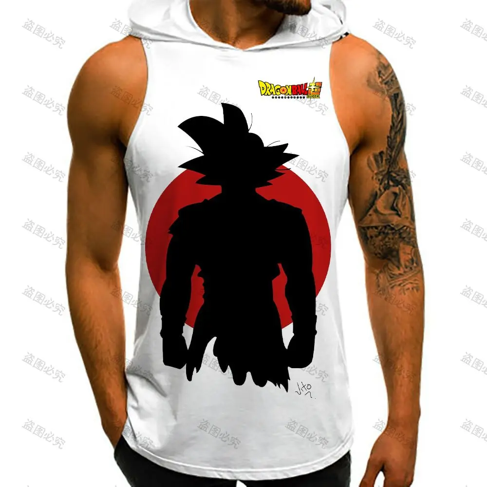 Vest With Hood Gym Clothing Men High Quality Dragon Ball Z Top Super Saiya Men's Vegeta Streetwear Trend Oversized Fashion Anime