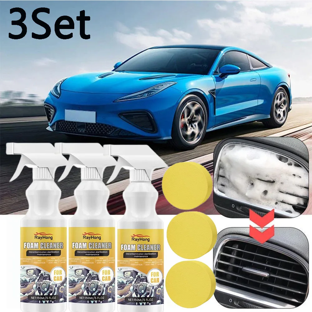 

3Set Car upholstery foam cleaner car seat cleaning powerful stain removal headliner dashboard car cleaning products