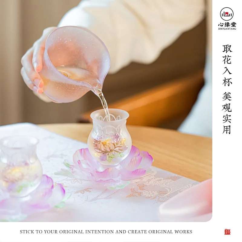 Glazed Twelve Flower God Cup Tea Tasting Cup Master Cup Flower Holder Tea Party Set Gift