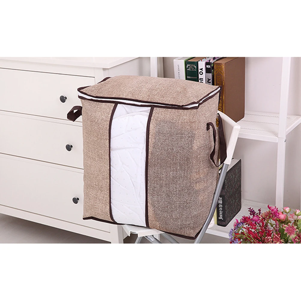 

Folding Transparent Storage Bags Zippered Quilt Bag For Clothes Blankets Linen Seasonal Bedding Saver With Wide