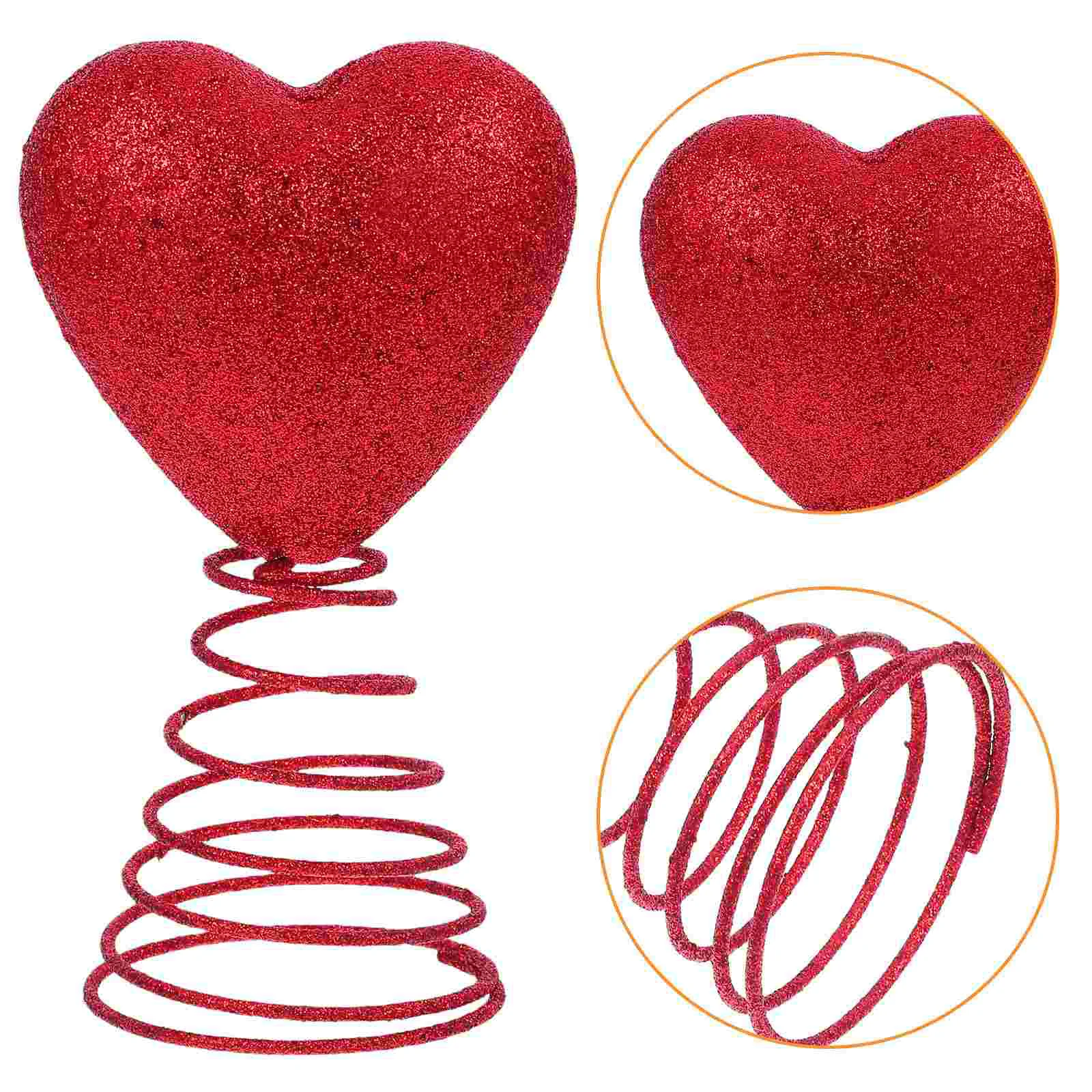 

Valentine'S Day Heart Tree Ornaments Glitter Red Heart Tree Topper Wedding Tree Top Ornament Valentine'S Day Tree Decorations