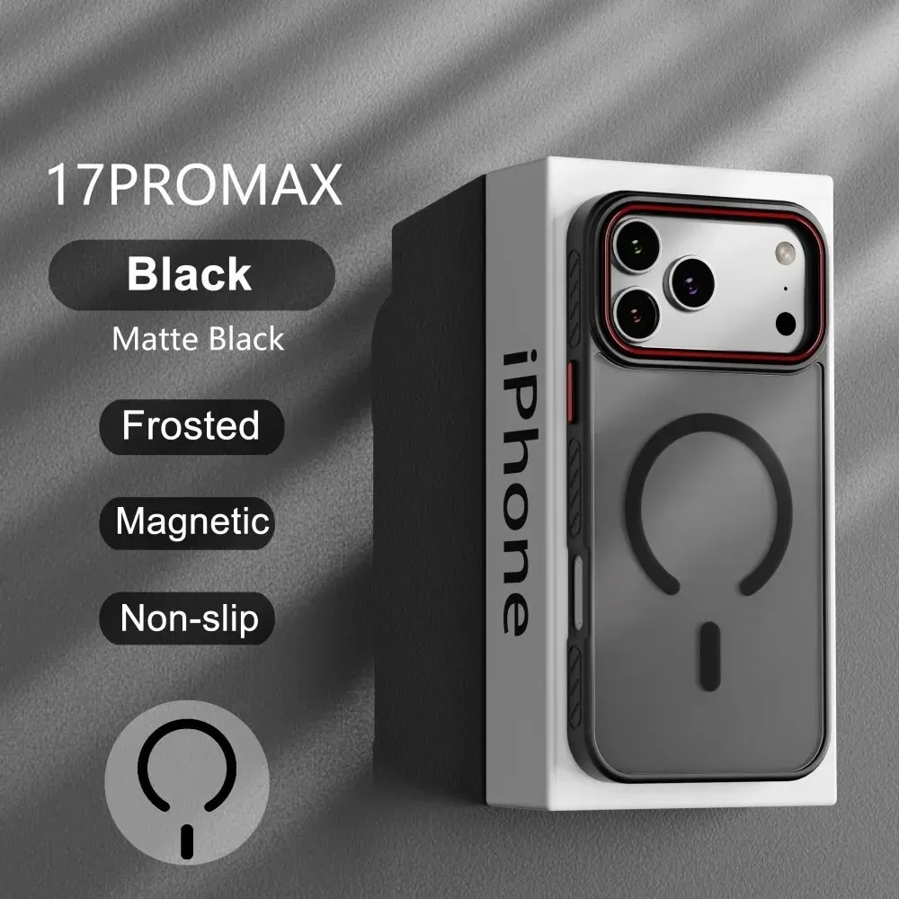 Matte Transparent Magnetic Skin Feel Phone Case For IPhone 17 16 15 14Plus 13 Pro Max Shockproof Wireless Charging Protect Cover