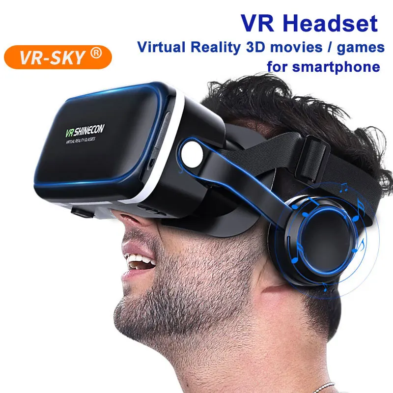 Шлем виртуальной реальности G04E VR с наушниками для IOS Android 4,7-6 дюймов