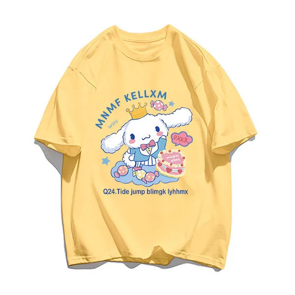 Yugui chien grande oreille chien T-shirt pur coton T-shirt pour filles et enfants dessin animé mode à manches courtes Y2k Style doux haut