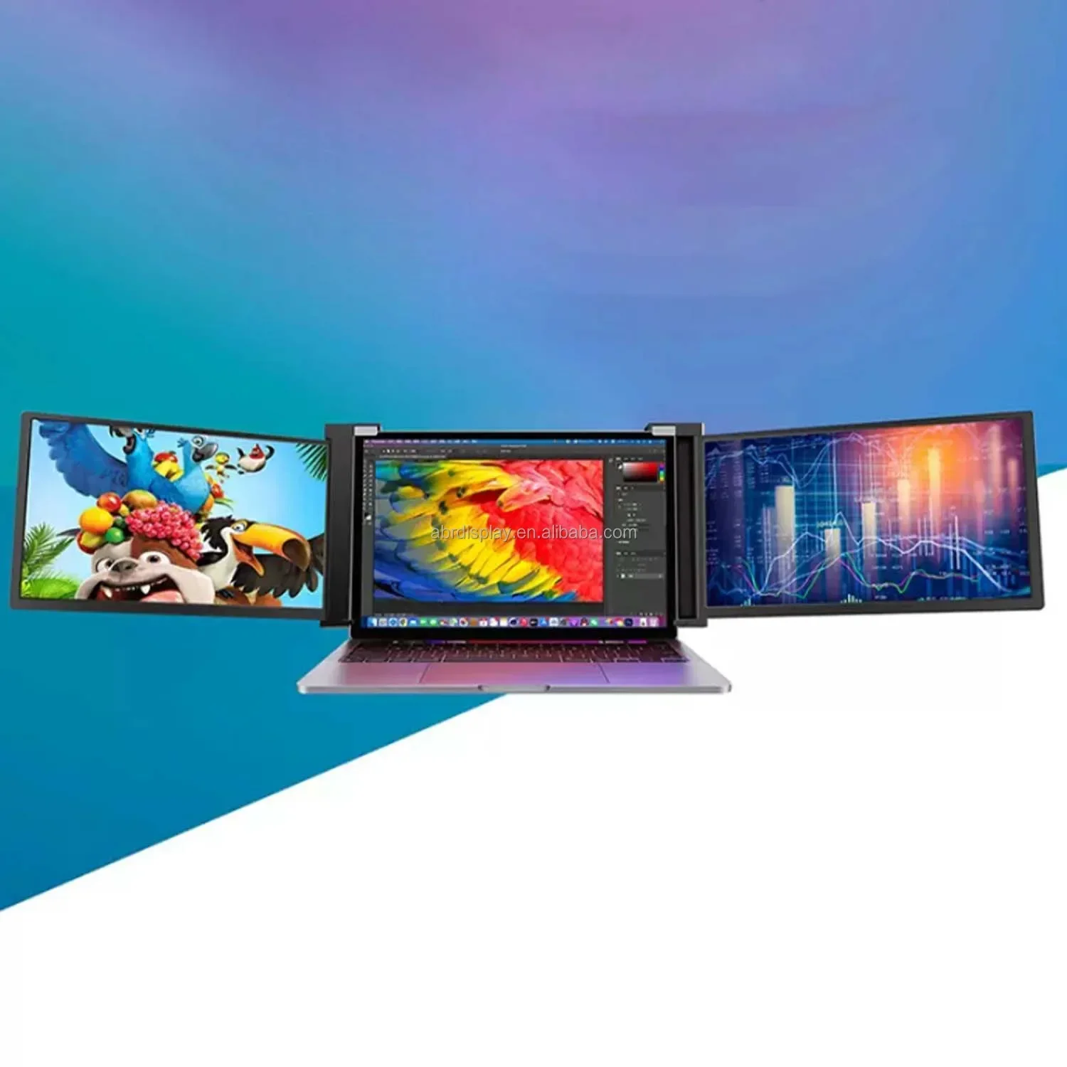 2024 Wholesale USB C HDR 1080P IPS Portable 15.4 Inch Laptop Triple Screen Laptop Screen Extender