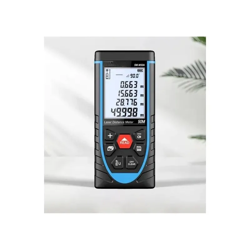 SW-M50 Laser Distance Meter Handheld Infrared Rangefinder Electronic Ruler for Indoor Room Measurement High Precision Tool