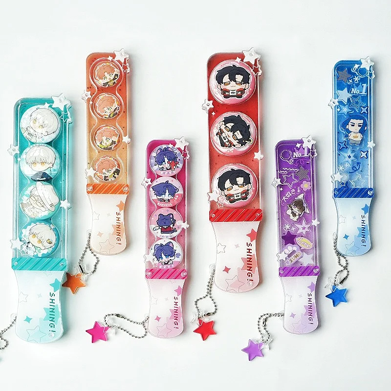 Glitter Star Acrylic Wand Shaker Frame, Colorful Hollow Stand & Pin Display Stick, for Anime Kpop Collectibles Shooting Decor