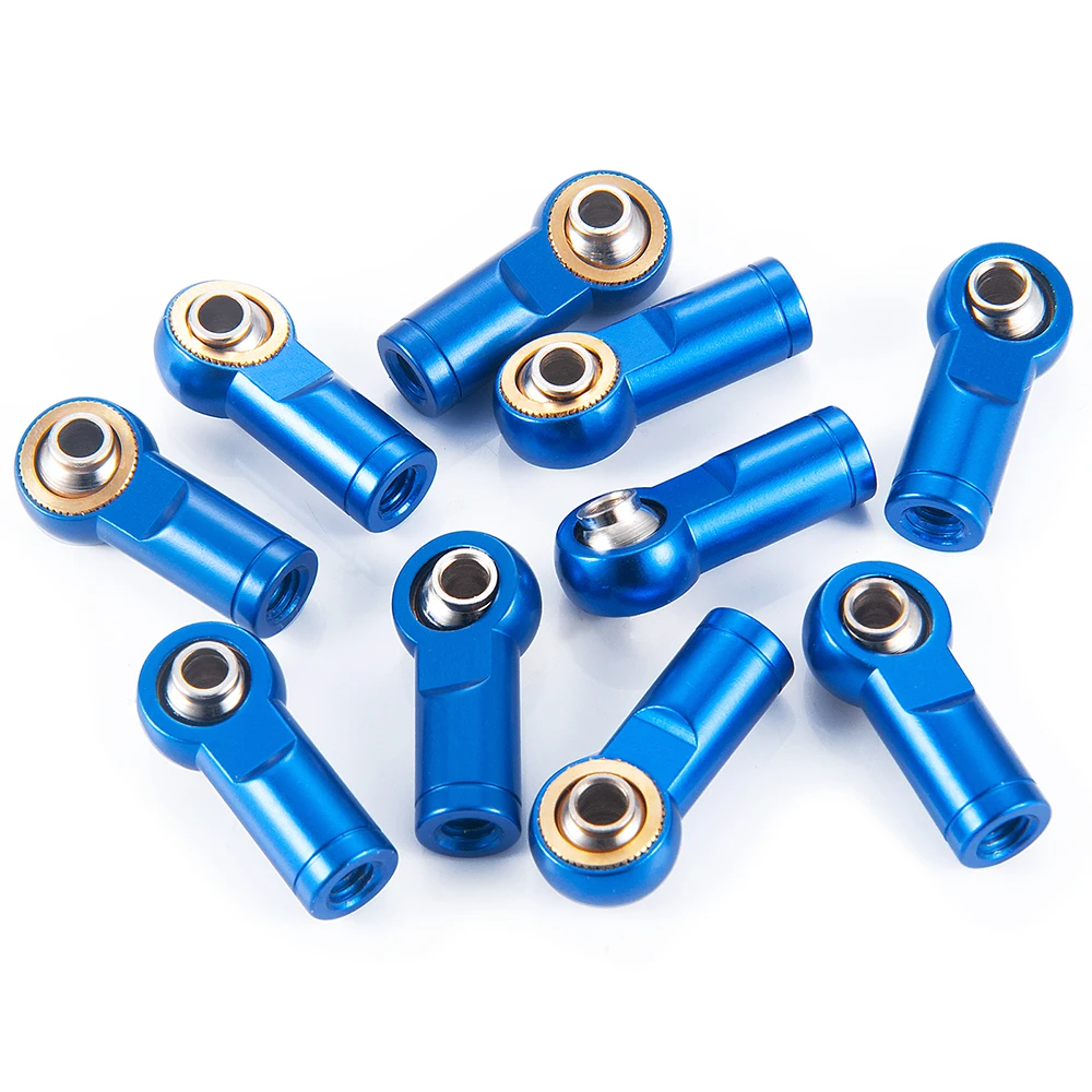 YEAHRUN 10Pcs 22mm M4 Metal Alloy Tie Rod Ball Head End Joint Counter Clock-wise Thread for Axial SCX10 1/10 RC Car Truck Model