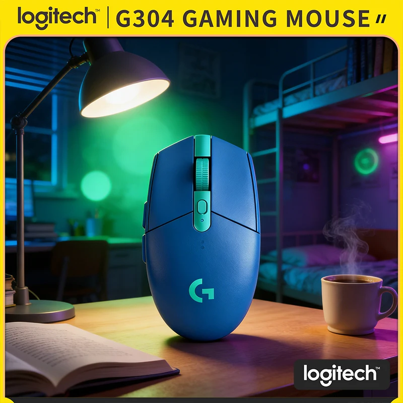 Gaming Mouse Logitech G304 Wireless, 1ms Lag-Free, 12000 DPI HERO, 6 Buttons, 250hr Battery, 99g, PC Mac Compatible LogitechG304