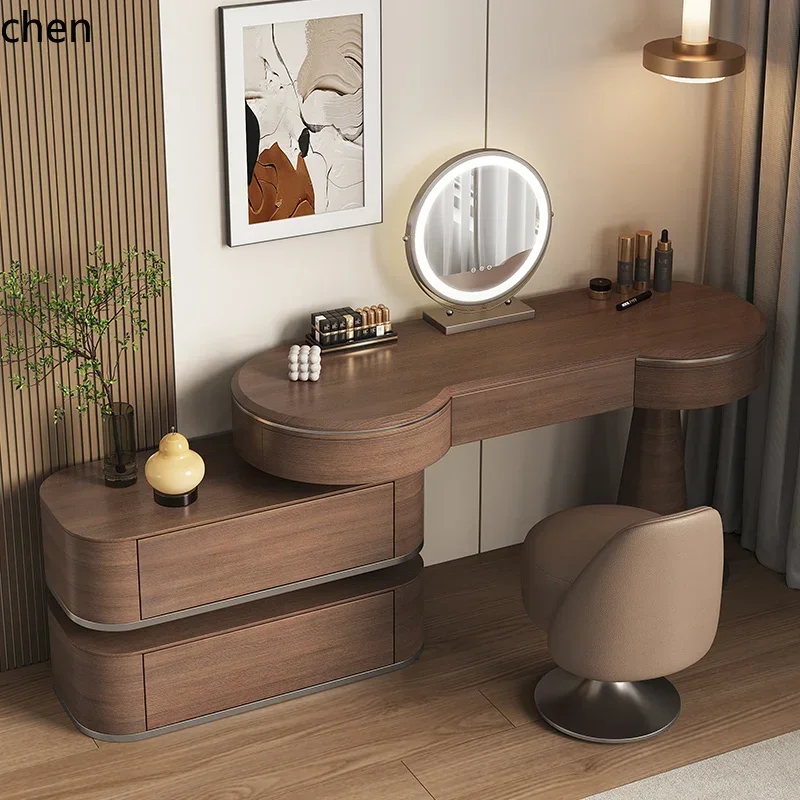 y8- Dressing Table and Chest of Drawers Integrated Bedroom Makeup Table Storage Solid Wood Makeup Table